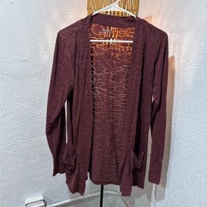 Columbia Burgundy Open Cardigan